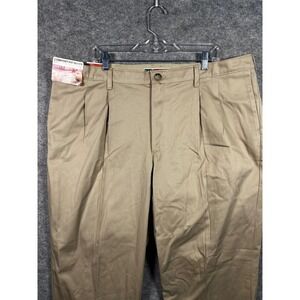 Lee Custom Fit Comfort‎ Waist Pleated Khaki Pants Mens 44x34 NWT
